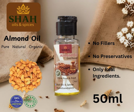 Sweet Almond Oil – 100% Pure &amp; Cold-Pressed – Hair, Skin &amp; Body Care – Available in 500ml, 200ml, 100ml, 50ml