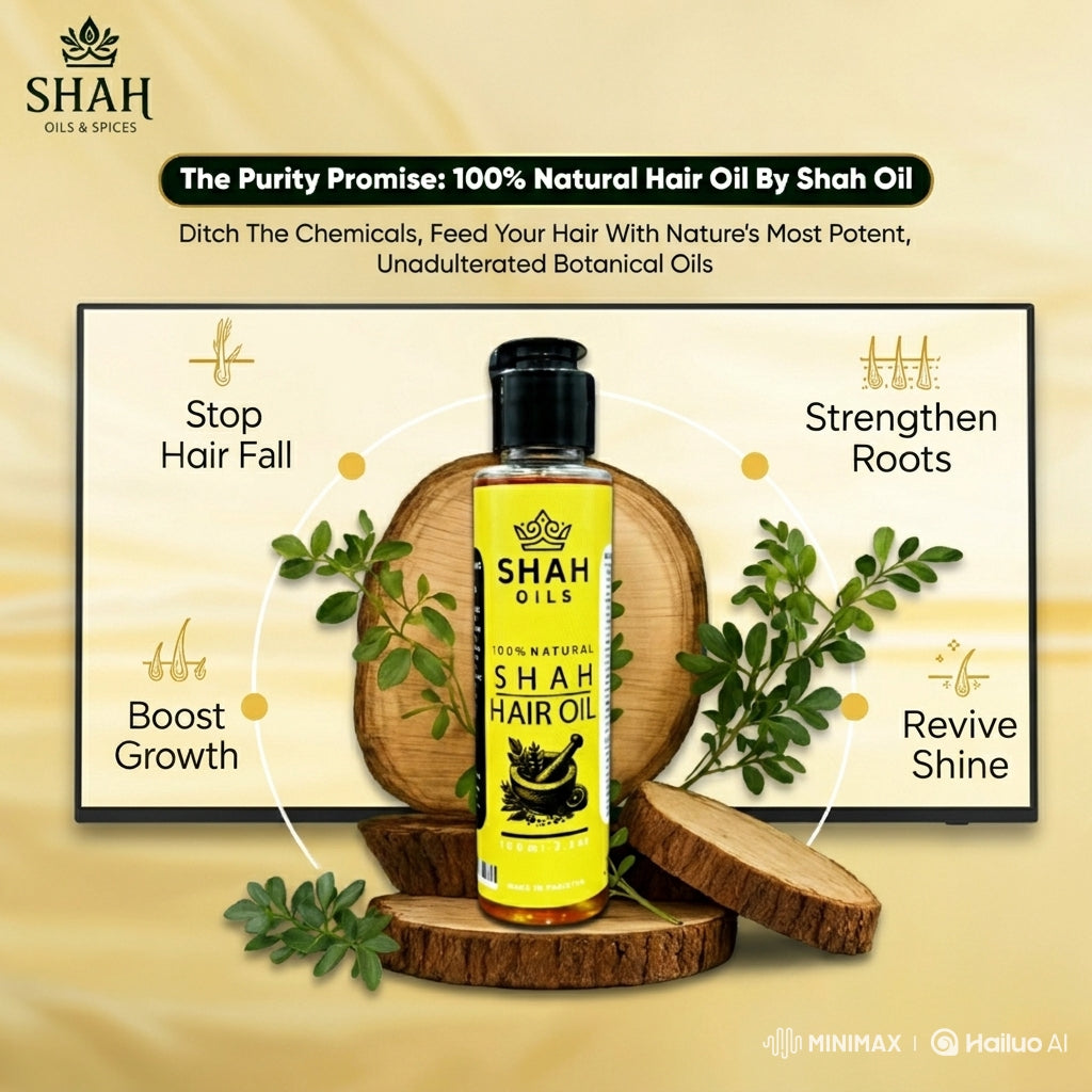 Shah Hair Oil – 100ml | Organic Cold Pressed Hair Oil for Hair Growth & Hair Fall Control
