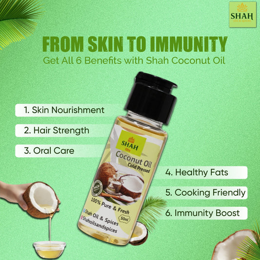 Cold Pressed Coconut Oil (Organic, Freshly Pressed) – Shah Oils | Pure Coconut Oil for Cooking, Hair & Skin
